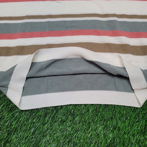 VTG 70s Striped Knit Sweater Tee Womens L Retro Preppy USA - Picture 3 of 6